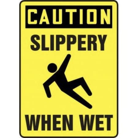 Accuform OSHA CAUTION Safety Sign SLIPPERY MSTF674VP MSTF674VP